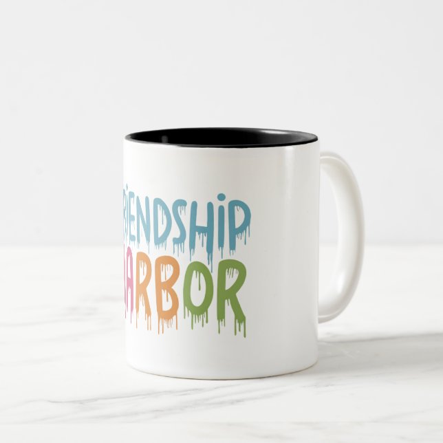 FRiENDSHiP HARBOR Zweifarbige Tasse (VorderseiteRechts)