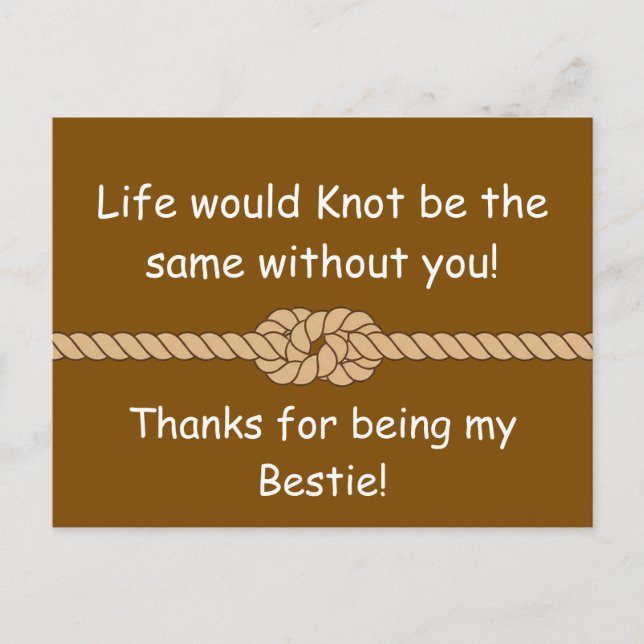 Friendship Knot Bestie Appreciation Art Postkarte (Vorderseite)