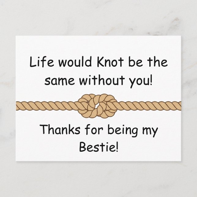 Friendship Knot Bestie Appreciation Art Postkarte (Vorderseite)