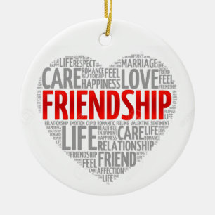 FRIENDSHIP/MERRY CHRISTMAS AUF DER ANDEREN SEITE KERAMIK ORNAMENT