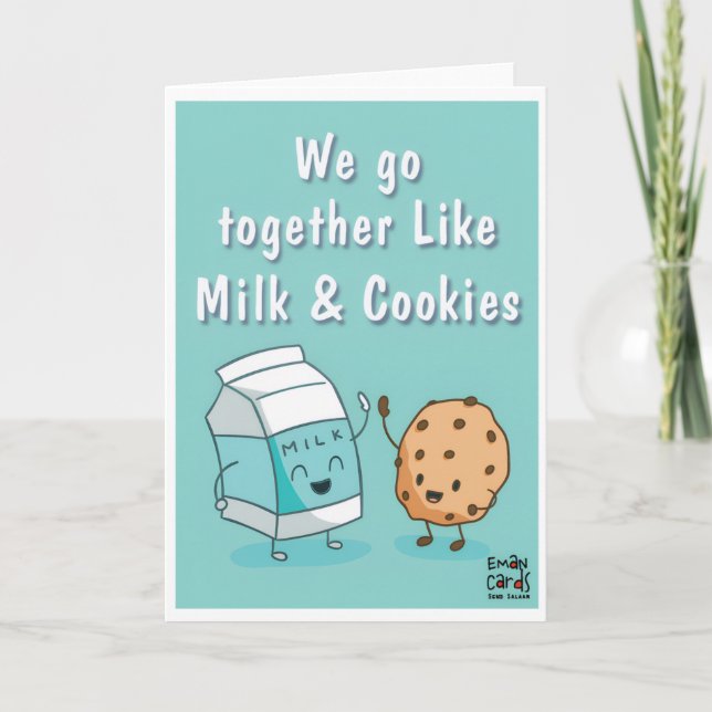Friendship - Milk & Cookies Funny Karte (Vorderseite)