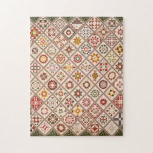 Friendship quilt in neutral shades puzzle