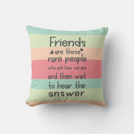 Friendship Quote Stripes Pastel Niedlich Friendly  Kissen