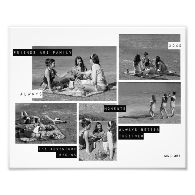Friendship Quotes 5 Foto Grid Collage Moderne (Vorne)