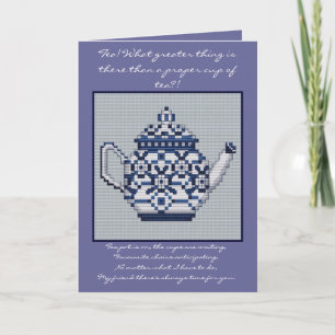 FRIENDSHIP TEA Cross Stitch Karte