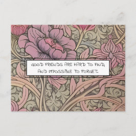 Friendship Zitat Vintages Blumenmuster Postkarte