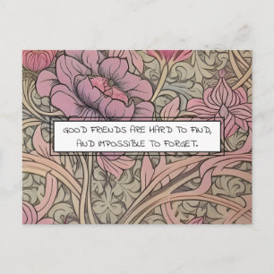 Friendship Zitat Vintages Blumenmuster Postkarte