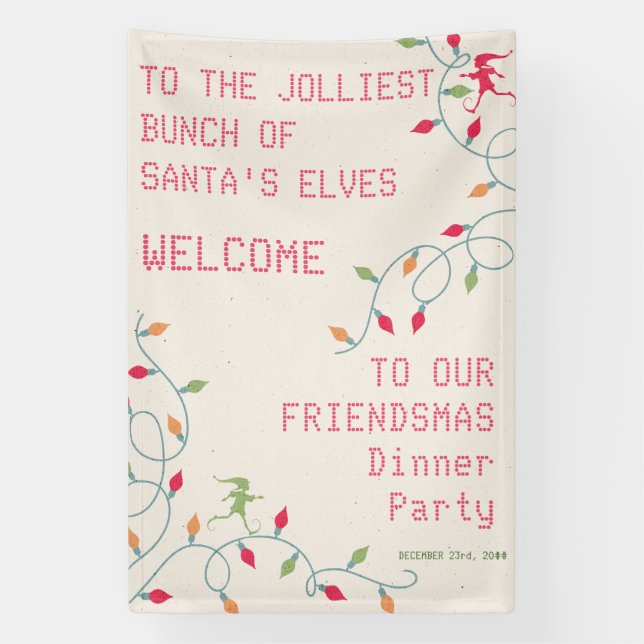 Friendsmas Jolliest Bunch Weihnachtsferien Party Banner (Vertikal)