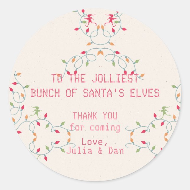 Friendsmas Jolliest Bunch Weihnachtsferien Party Runder Aufkleber (Vorderseite)