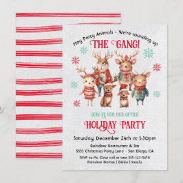 Friendsmas Office Party Tiere Weihnachten Einladung