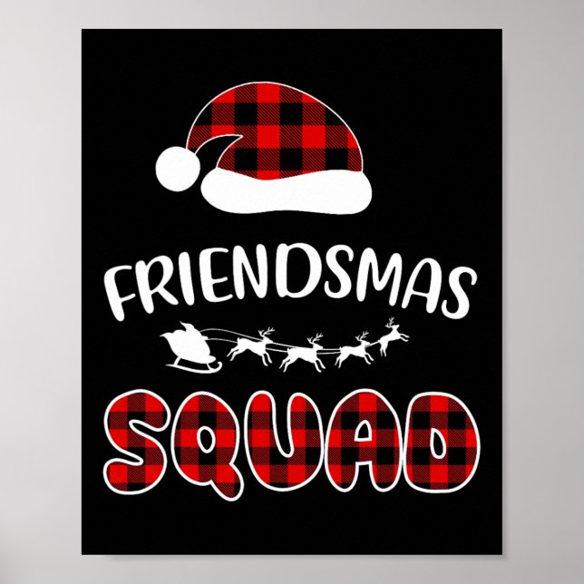 Friendsmas Squad Funny Xmas Light Family Matching Poster (Vorne)