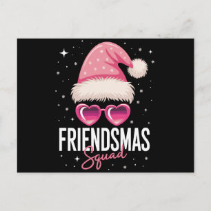 Friendsmas-Squad-Weihnachten-Rosa-Weihnachtsmannhu Feiertagspostkarte