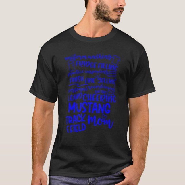 Friendswood Mustangs Track and Field Mom T-Shirt (Vorderseite)