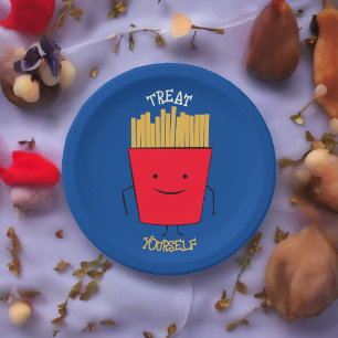 Fries Cartoon Paper Plate Pappteller