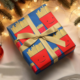Fries Cartoon Wrapping Paper Geschenkpapier