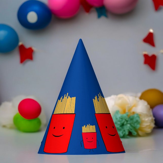Fries Cartoon Wrapping Paper Partyhütchen (french fries Paper party hat, Kids,adults,party birthday hat,Baby Shower,wedding,celebration hat)