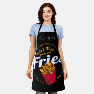 Fries Chips Snack Vintages Potato oder Französisch Schürze