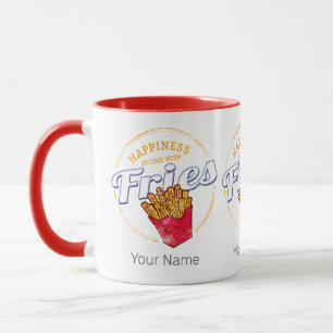 Fries Chips Snack Vintages Potato oder Französisch Tasse