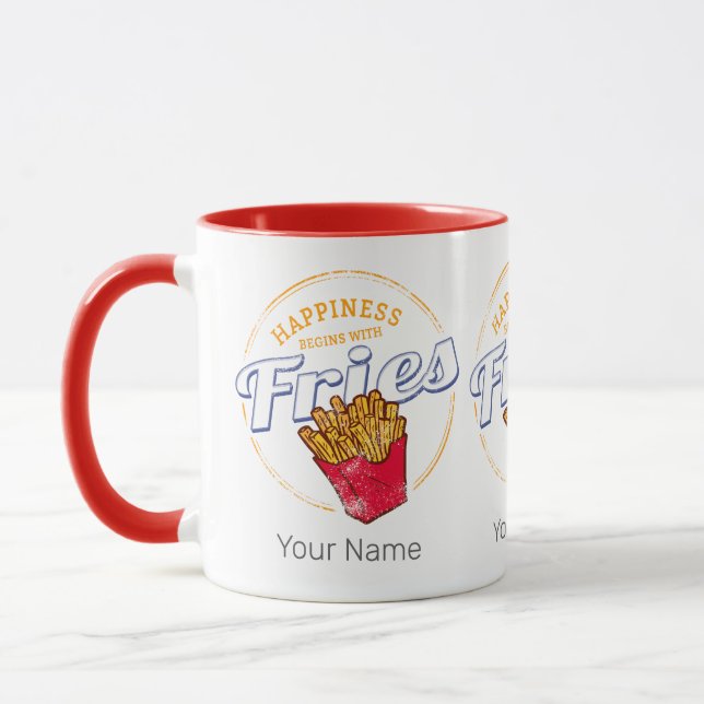 Fries Chips Snack Vintages Potato oder Französisch Tasse (Links)