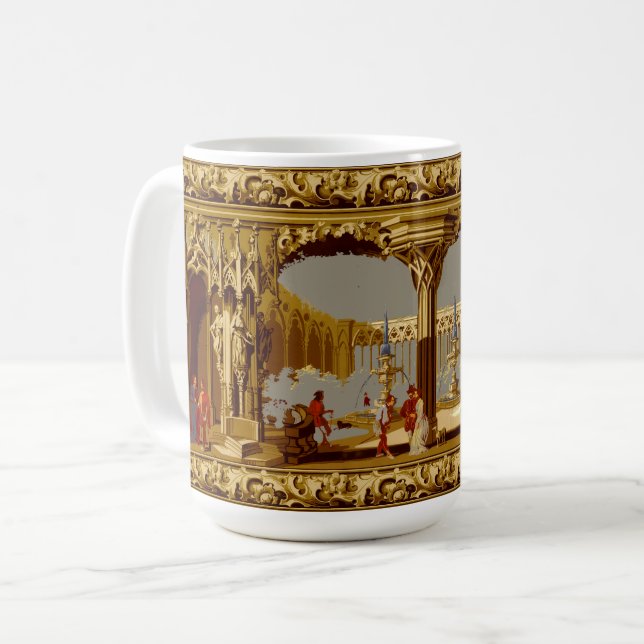 Fries im viktorianischen Stil der Neugotik Kaffeetasse (Vorderseite Links)