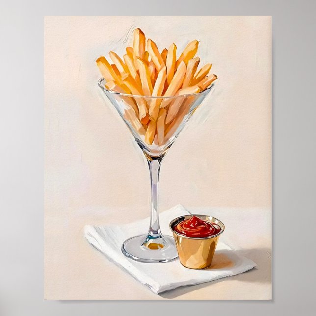 Fries in Martini-Glas Poster (Vorne)