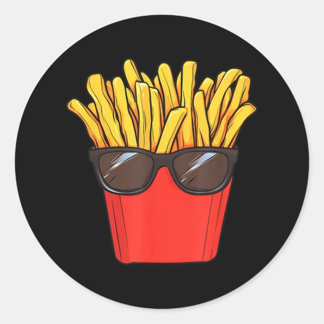 Fries Potato Sungles Runder Aufkleber (Vorderseite)