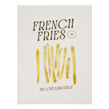Fries sind meine Liebe-Sprache Funny Poster