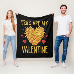 Fries sind meine Valentine Fleecedecke