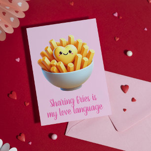 Fries teilen ist meine Liebe Sprache Funny Valenti Feiertagskarte