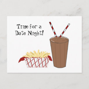 Fries und ein Milchshake Postkarte