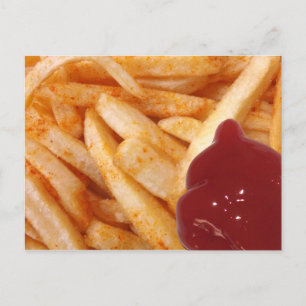Fries und Ketchup Postkarte