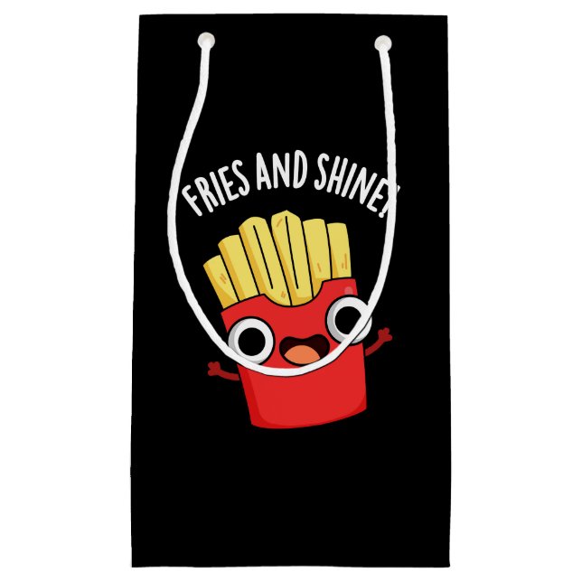 Fries und Shine Funny Food Puns Dark BG Kleine Geschenktüte (Vorderseite)