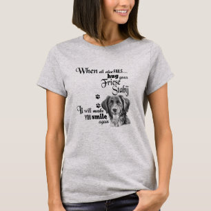 Friese Stabij moderne Kunst niedlicher Hundeslogan T-Shirt
