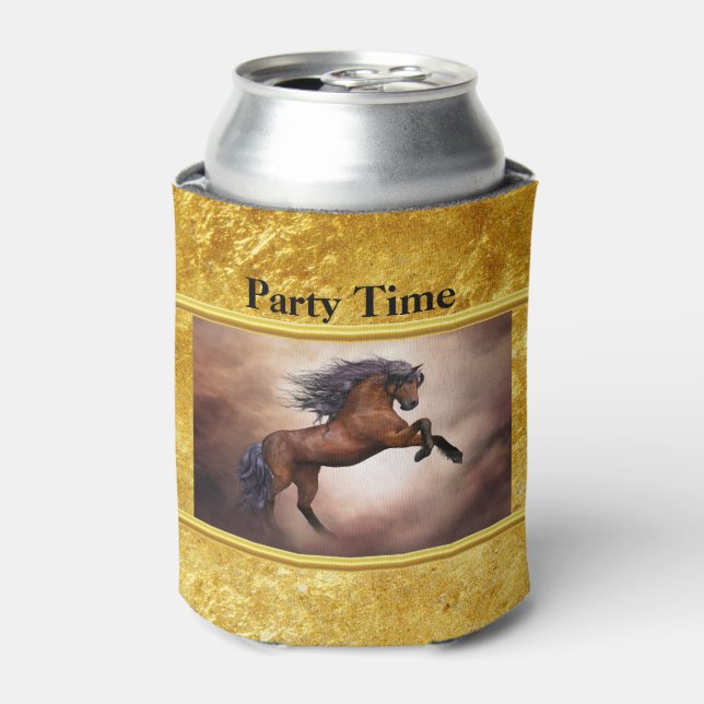 Friesenpferd mit scheußlichen Wolken Dosenkühler (Kanne Vorderseite)