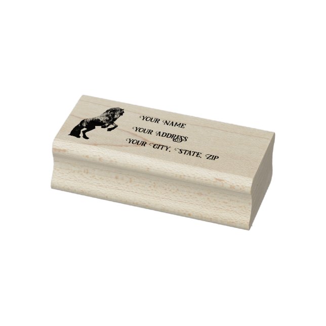 Friesian/black stallion, Personal Address stamp/3b Gummistempel (Stempel)