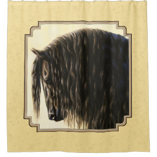 Friesian Draft Horellow Duschvorhang
