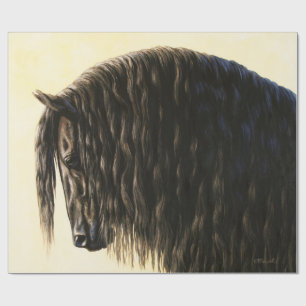 Friesian Draft Horse Portrait Geschenkpapier