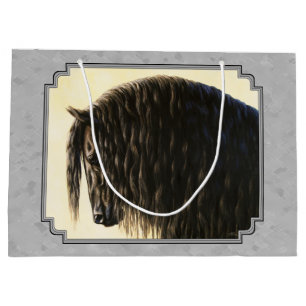 Friesian Draft Horse Silver Gray Große Geschenktüte