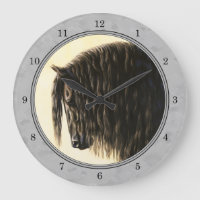 Friesian Draft Horse Silver Gray