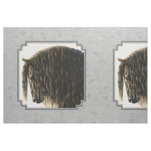 Friesian Draft Horse Silver Gray Stoff
