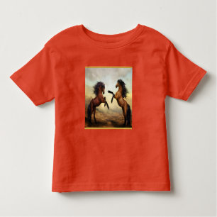 Friesian Draft Horses in the rocky mountain tal Kleinkind T-shirt
