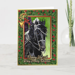 Friesian Dressage Horse Blank Christmas Card Feiertagskarte