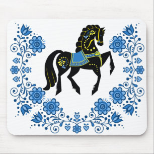 Friesian Folk Pferd blue/gold/schwarz Hengst Mousepad