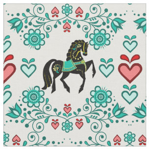 Friesian/Frisian Folk Pferaqua/black, herzen, 4" Stoff
