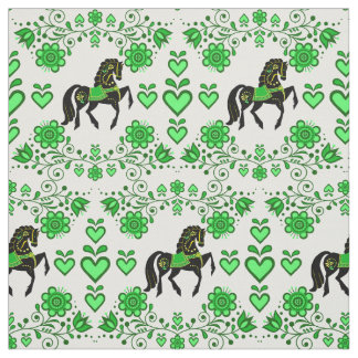 Friesian/Frisian Folk Pferd green/black, herzen, 4 Stoff