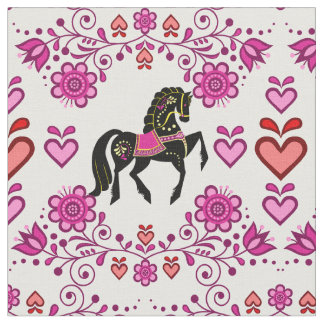Friesian/Frisian Folk Pferd pink/black, herzen, 4" Stoff