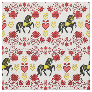 Friesian/Frisian Folk red/gold/black, herzen, 4" Stoff