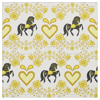 Friesian/Frisian Folpferd gold/black 4" Stoff