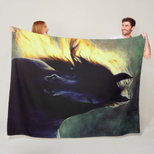 Friesian Glow, friesisches Pferd, schwarzer Hengst Fleecedecke