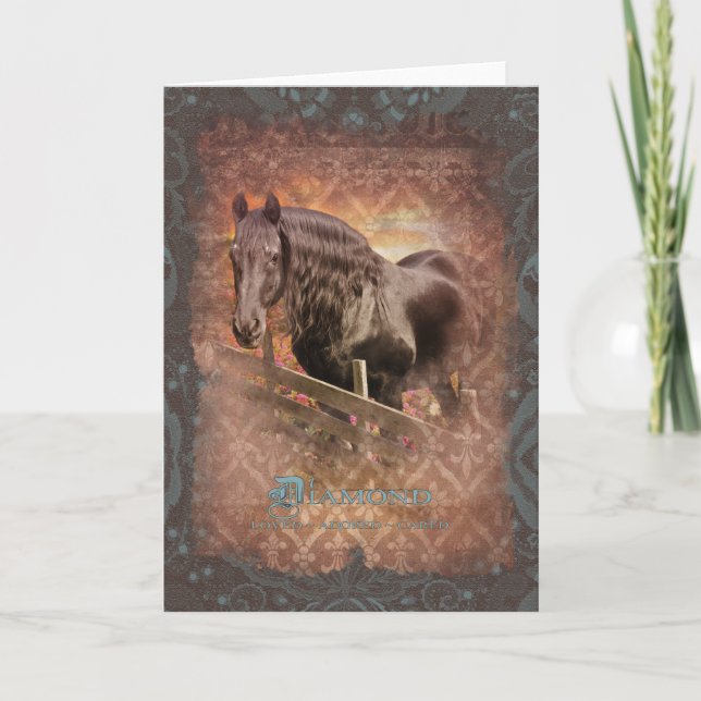 Friesian Horse - Grußkarte Feiertagskarte (Vorderseite)